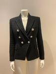 £2,940 SOLD OUT Balmain double breasted tweed black blazer jacket. F 40 UK 12 ladies