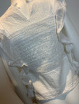 RALPH LAUREN denim supply white eyelet ruffle top Size XS ladies