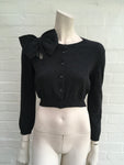 Moschino Wool Knit Cropped Cardigan Bow Detail LADIES