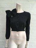 Moschino Wool Knit Cropped Cardigan Bow Detail LADIES