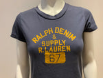 RALPH LAUREN Denim & Supply Blue Distressed T shirt SIZE S small ladies