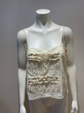 RALPH LAUREN Cropped Roses Ruffle Spaghetti Strap Tank Top Size S small ladies