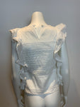 RALPH LAUREN denim supply white eyelet ruffle top Size XS ladies