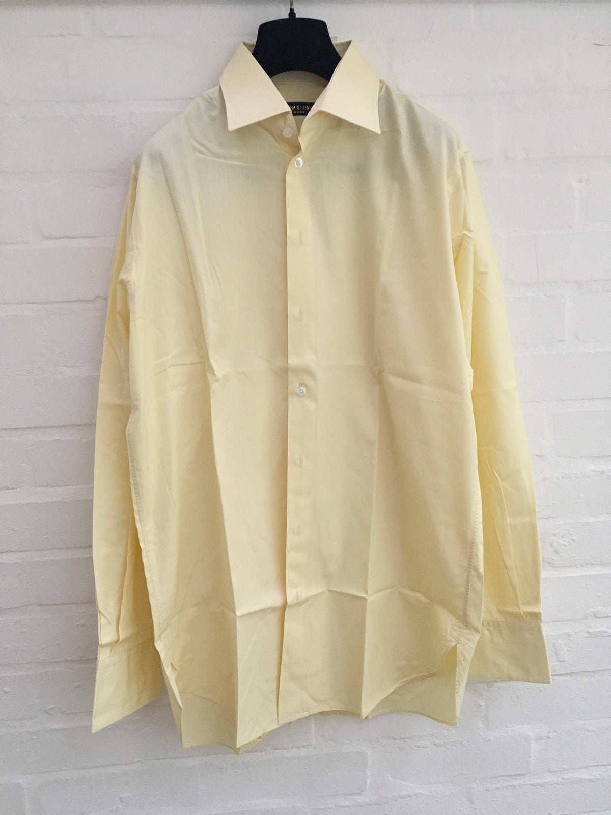 RICHARD JAMES BESPOKE HAND MADE LONG SLEEVE BUTTON-UP YELLOW SHIRT men
