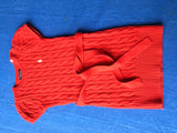 Ralph Lauren Polo Girl’s Cable Knit Red Sweater Dress Size 4 Years Children