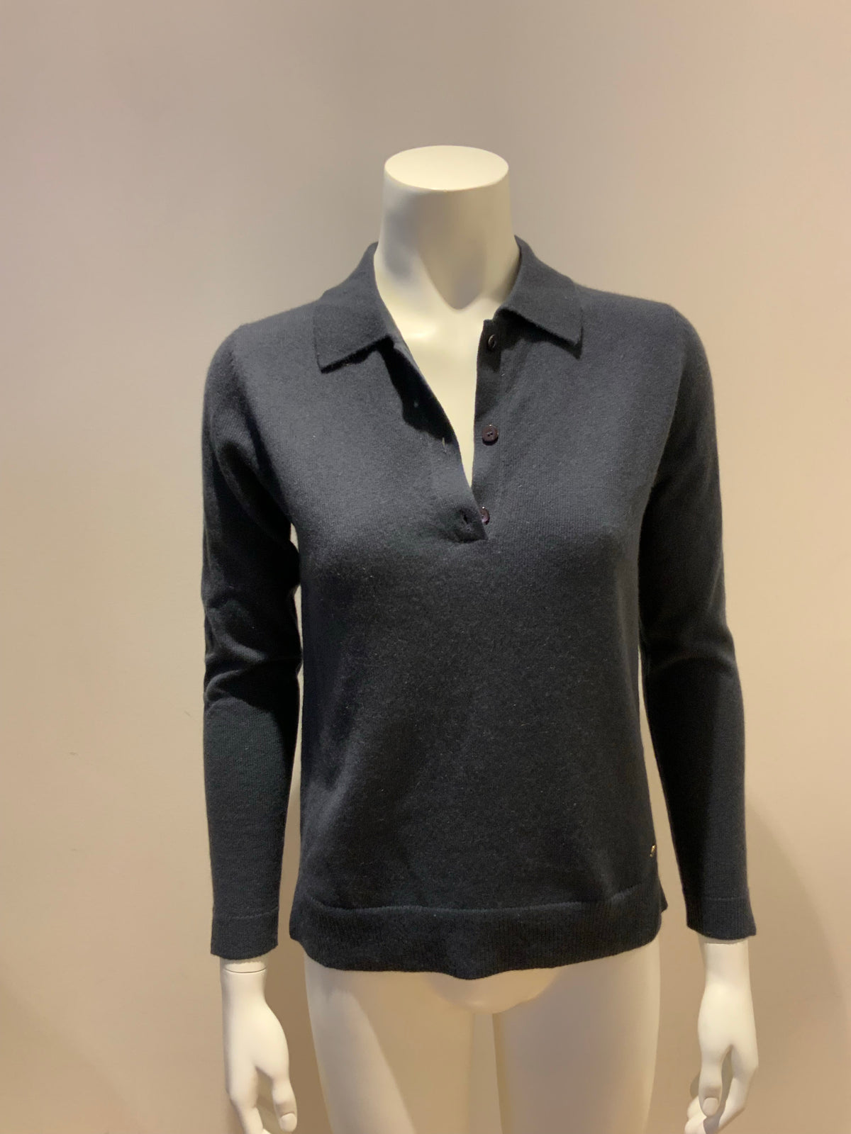 MASSIMO DUTTI Pure Mongolian Cashmere POLO KNITTED SWEATER JUMPER XS EXTRA SMALL ladies