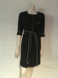 GANNI Women's Black Belted Shirt Dress With Contrast Piping Dress S SMALL Ladies