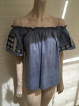 Ulla Johnson Milo Denim Top Tunic Embroidered in India US 4 UK 8 ladies