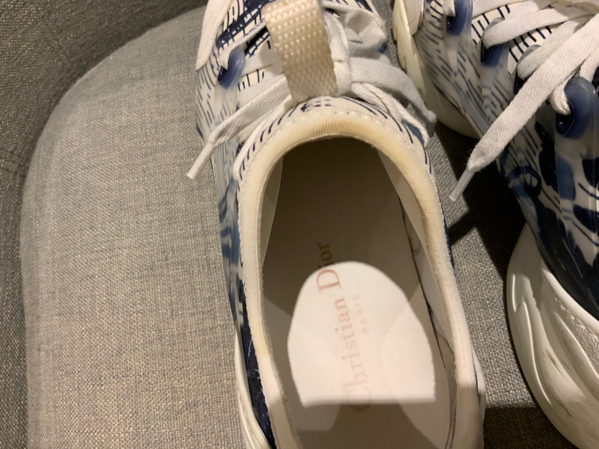 CHRISTIAN DIOR D-Connect Butterfly Tropicalia Lace Up Flat Trainers Sneakers 37 ladies