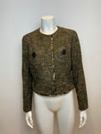 Natan Tweed Brown Blazer Jacket Size 44 L large ladies