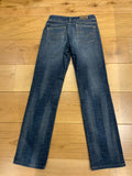 Levis 570 Navy Blue Straight Fit Denim Faded Stretch Jeans W27 L34 ladies