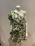 La Maison Talulah Tropo floral linen silk one shoulder dress Size L large ladies
