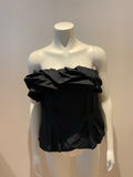 Black cotton ruffle corset tube top Size Medium/Large ladies