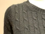 J.Crew Black Wool Blend Cable Knit Sweater Jumper Size S small ladies