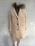 TARA JARMON Wool Raccoon Fur Detachable Lining COAT JACKET Ladies