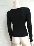 Paule Ka Women's Black Soft Twisted Neckline Top Size F 38 UK 8 US 4 Ladies