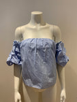 JOHANNA ORTIZ Cotton Striped Off The Shoulder Tulum Top Size S small ladies