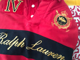 Ralph Lauren Red Embroidered WOMENS BLUE LABEL POLO SHIRT TOP Ladies