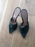 GIANVITO ROSSI Snake-embossed Alise Mules 105 In Green Size 36 UK 3 US 6 ladies