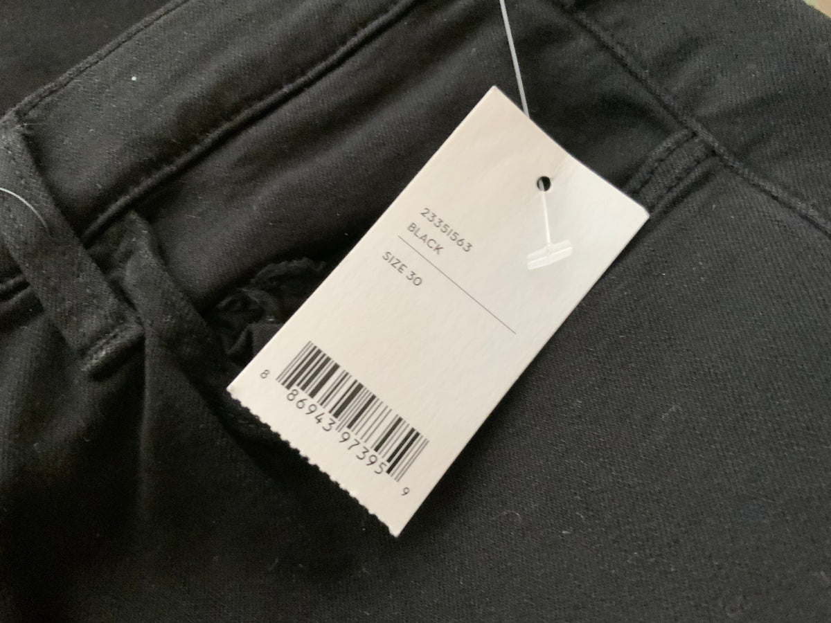J Brand Maria High Rise Cropped Skinny Jeans with Zips, Black Sz 30 ladies