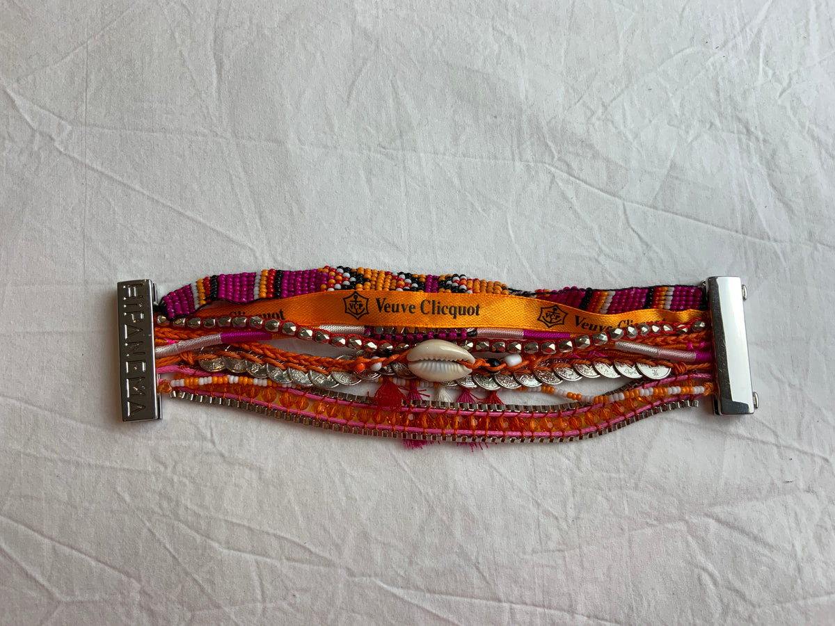 VEUVE CLICQUOT CHAMPAGNE HANDMADE HIPANEMA CUFF BRACELET  ladies
