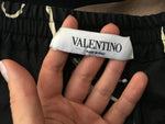 VALENTINO Silk Panther-Print Wide-Leg Trousers in Black Beige 2018 SIZE XS Ladies