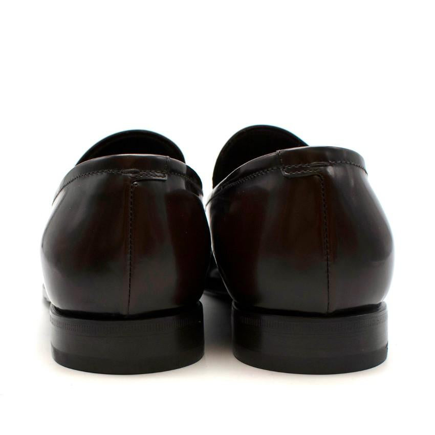 Prada Dark Brown Leather Loafers Casual Shoes Size US 8 42 men