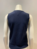 Tommy Hilfiger Prima Cotton navy knit sleeveless jumper vest sweater M medium ladies