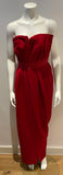 LANVIN Red Strapless wrap-effect silk-crepe gown dress RED CARPET F 36 XS ladies