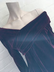 Reiss Womens Carrey Off Shoulder Velvet Burgundy Top Size UK 12 US 8 ladies