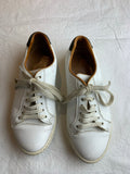 RUSSELL & BROMLEY White Leather Park Run Trainers Sneakers Size 35 US 5 UK 2 ladies