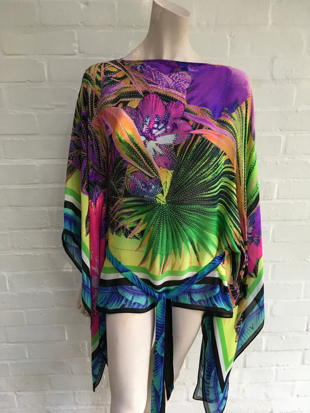 ROBERTO CAVALLI Printed silk kaftan Size I 42 UK 10 US 6 ladies