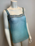 Sundri Khan Blue embellished blouse tank top S small ladies