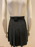 RED VALENTINO Grey Wool Pleated Mini Skirt SIZE I 38 UK 6 US 2 ladies
