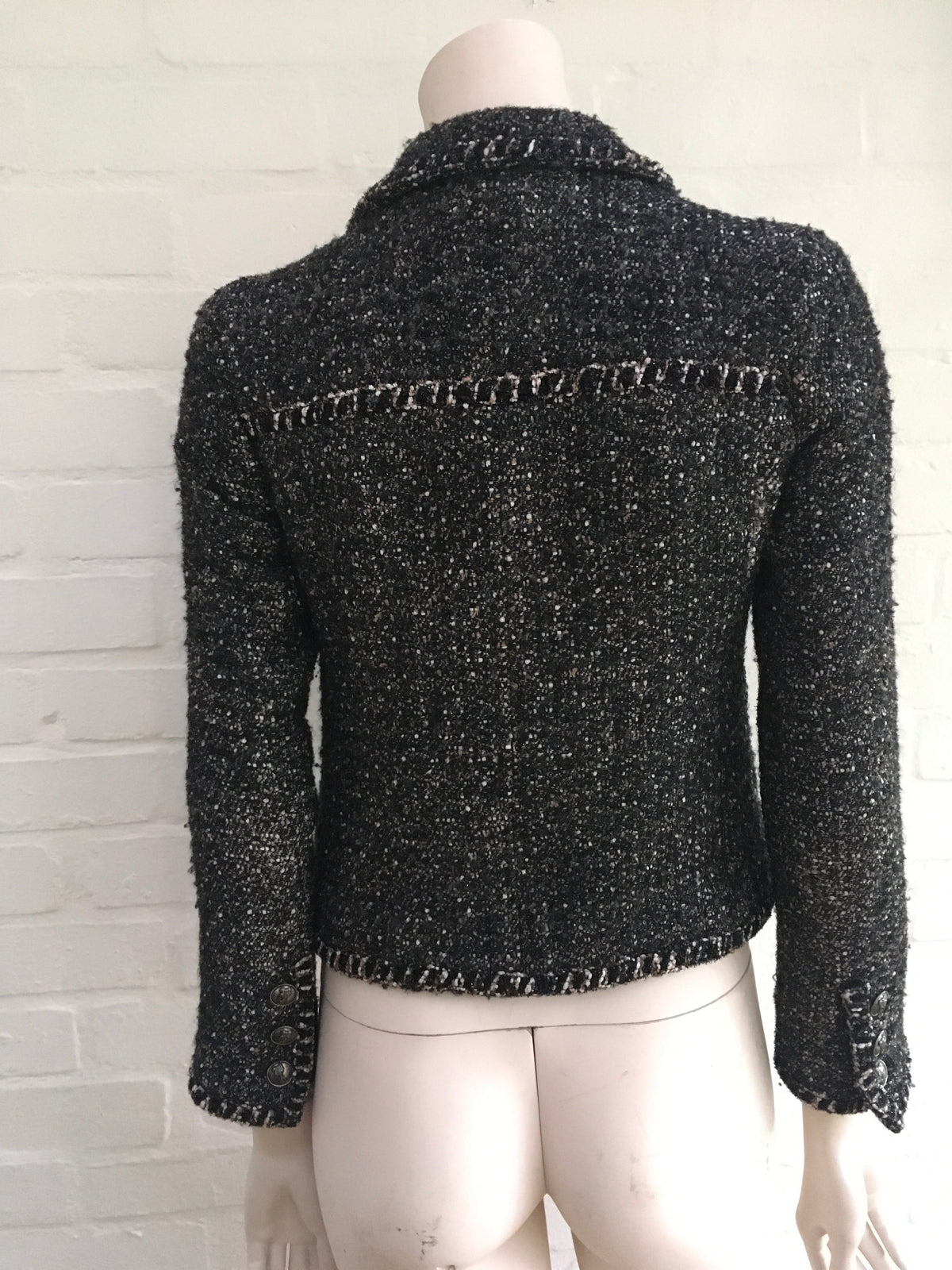 CHANEL Couture Lesage Shimmer Ribbon Tweed Blazer Jacket LADIES