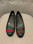Gucci round-toe flat Patent Leather Printed Ballet Flats Size 40 UK 7 US 10 ladies