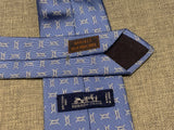 Hermès HERMES Paris Silk Blue Print Tie 100% AUTHENTIC Men