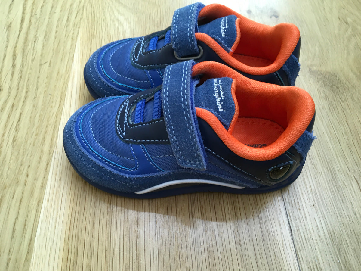 AUTOMOBILI LAMBORGHINI RACE ONE BOYS TRAINERS IN ROYAL BLUE EU 22 UK 5 Children