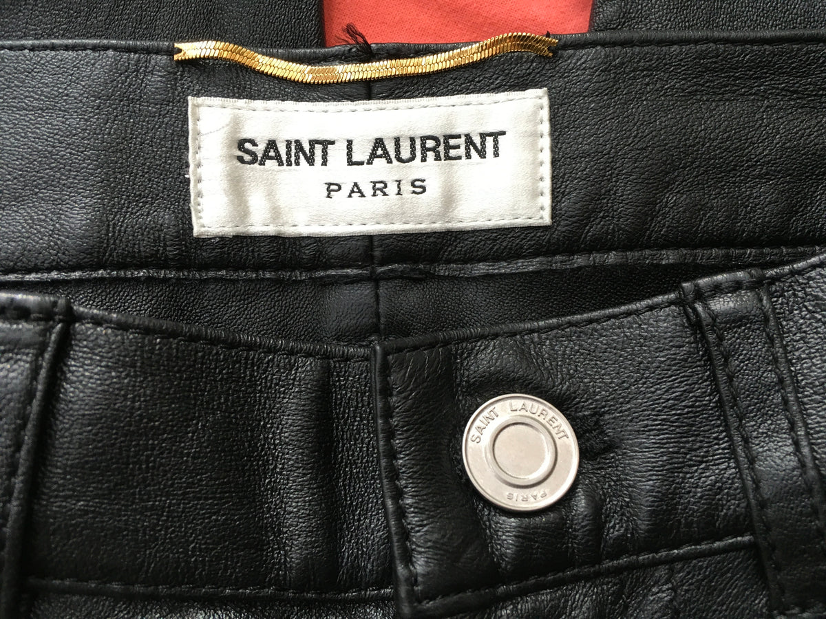 Saint Laurent SOLD OUT Black Leather skinny pants trousers F 38 UK 10 US 6 Ladies