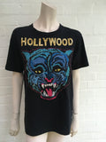 Gucci Tiger embroidered "HOLLYWOOD " Sequins T-Shirt Size XXS ladies