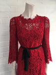 Dolce & Gabbana Red Runaway Lace Shift Dress Ladies