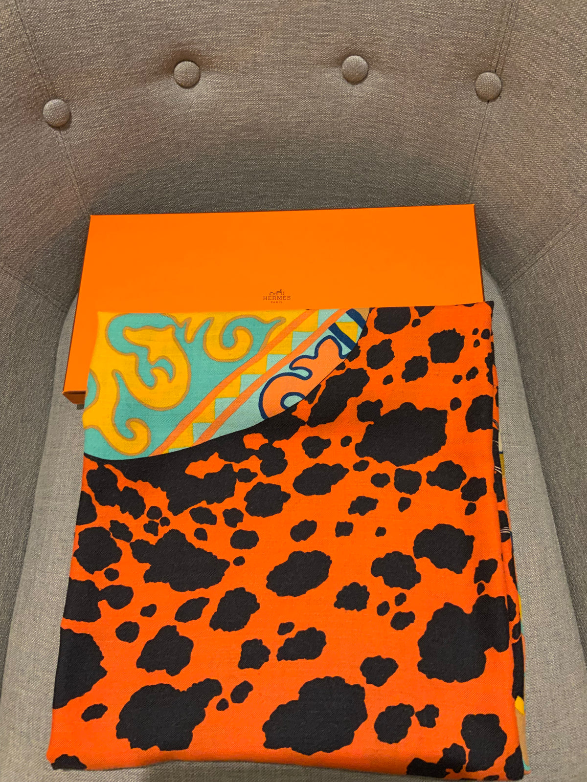 Hermès Hermes Paris Cashmere Silk Appaloosa Des Steppes Shawl 140 Scarf ladies