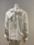 Caramel ladies ruffle neck white shirt Size M medium. ladies