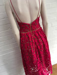 Self Portrait Azaelea Red Heavy Lace Midi Dress SIZE UK 10 US 6 Ladies