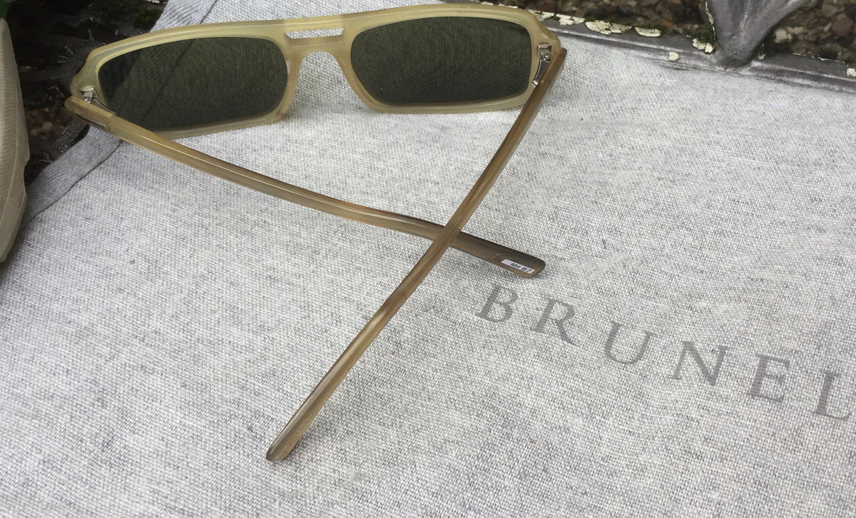 RetroSpecs & Co. REAL BUFFALO HORN sunglasses 12K GOLD INLAY CIRCA 1930-40'S 55/19 MEN