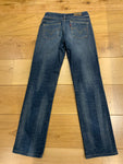 Levis 570 Navy Blue Straight Fit Denim Faded Stretch Jeans W27 L34 ladies