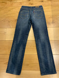 Levis 570 Navy Blue Straight Fit Denim Faded Stretch Jeans W27 L34 ladies