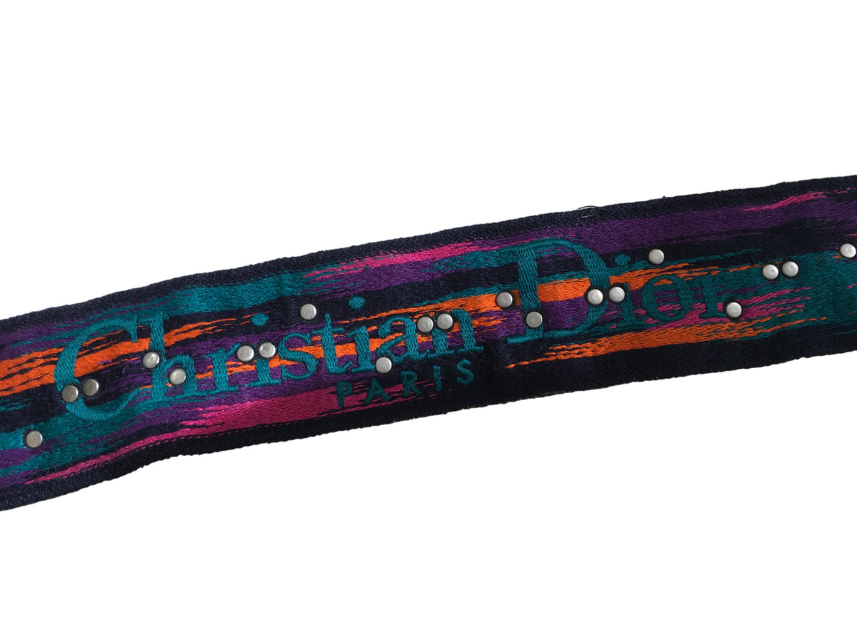 Christian Dior Limited Edition Canvas Studded Bohemian-Inspired Shoulder Strap ladies