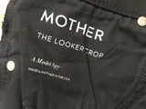 MOTHER The Looker Crop Mid Waist Jeans Black Size 26 Ladies