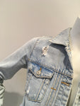 ZARA Distressed Oversized DenimJacket Size S Small MOST WANTED ladies